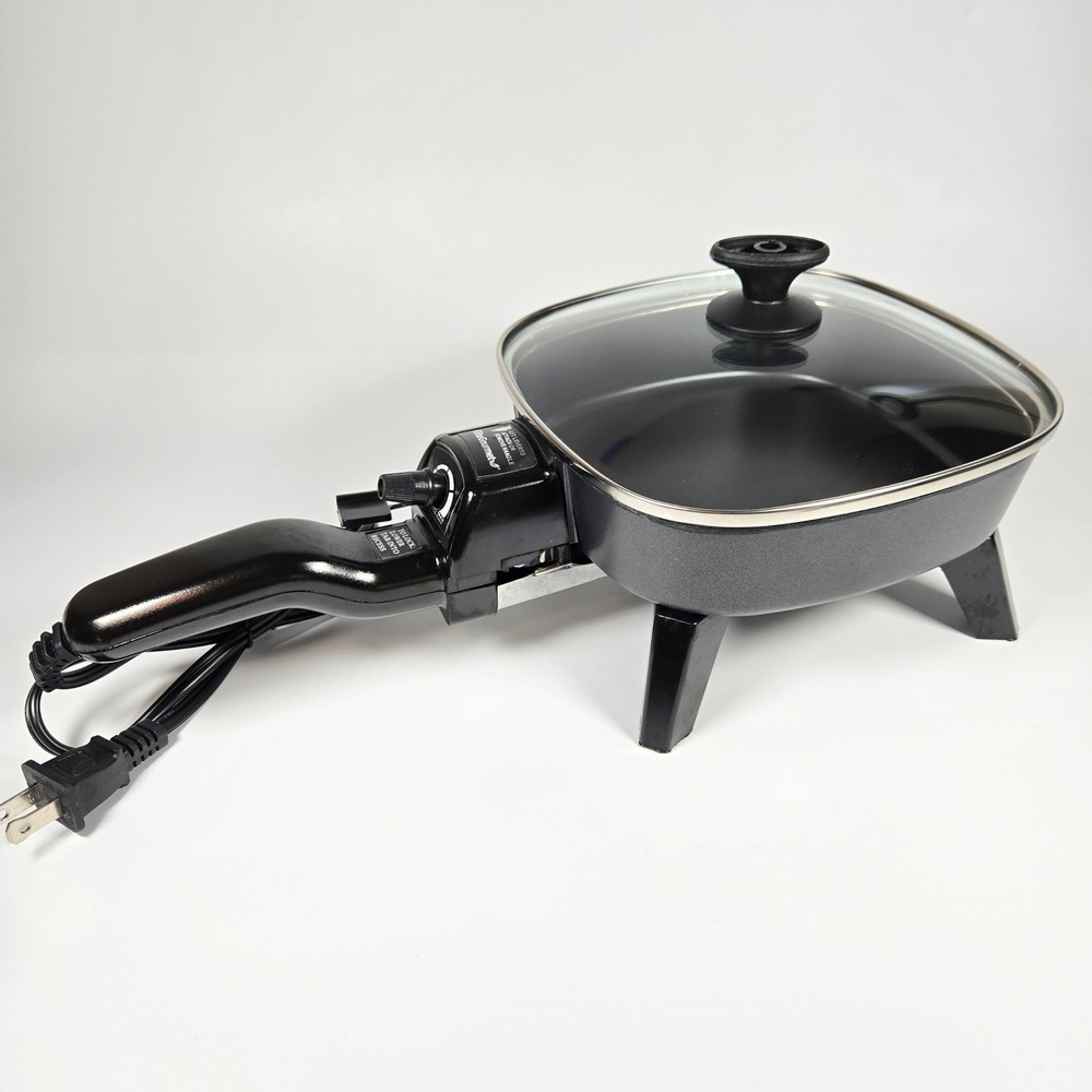 Elite Gourmet EFS-400 Personal Electric Skillet 7 Inch Non-Stick Black 600W
